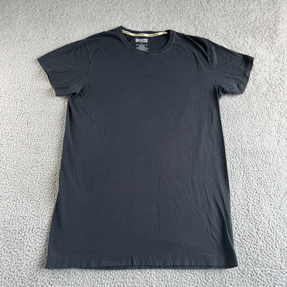 Duluth Trading T Shirt Mens Large Black Free Range Organic Cotton Stretch Casual